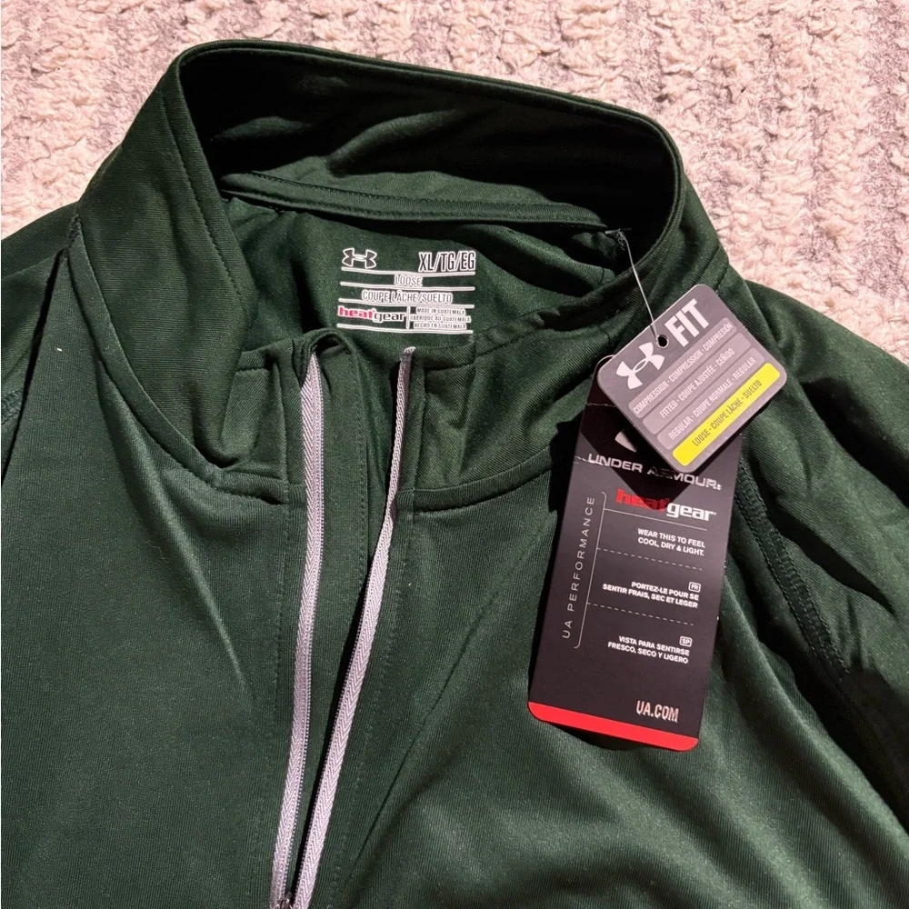 NWT Under Armour dark green long sleeve athletic top shirt size XL - Picture 4 of 5